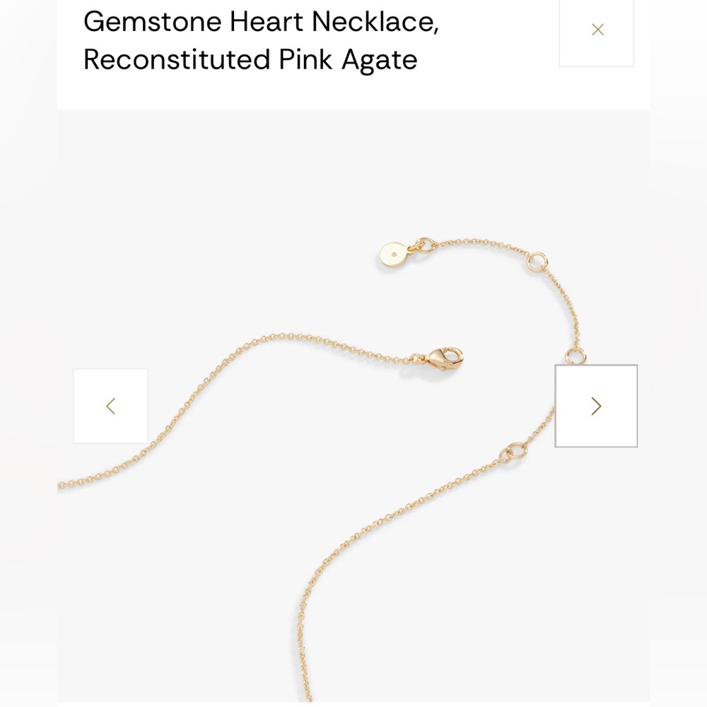 Alex and Ani Gemstone Heart Necklace, Reconstituted Pink Agate - Picture 4 of 4